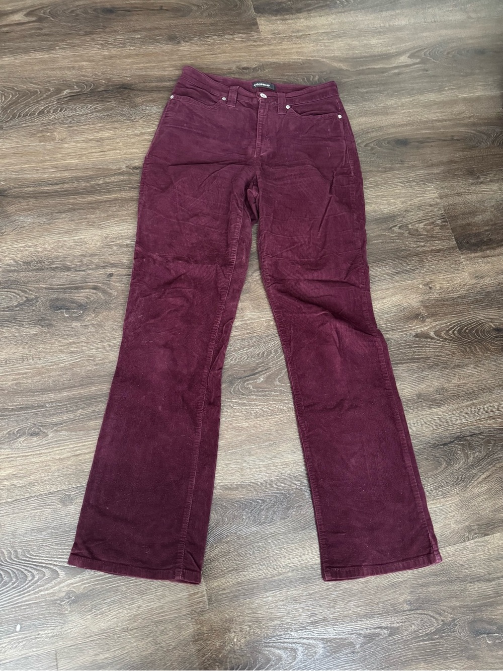 Corduroy Flare Jeans in Deep Plum by Unbranded
